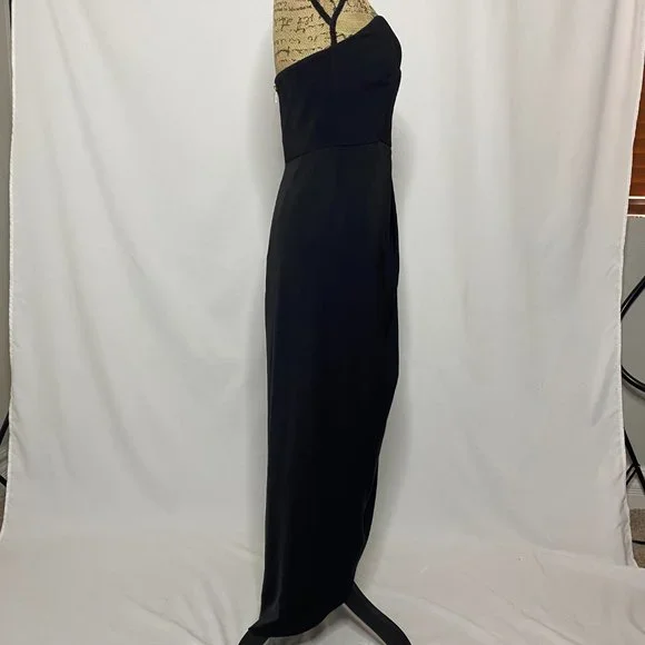 Shona Joy Black Strapless Draped Tulip Sweetheart Dress - Picture 5 of 11